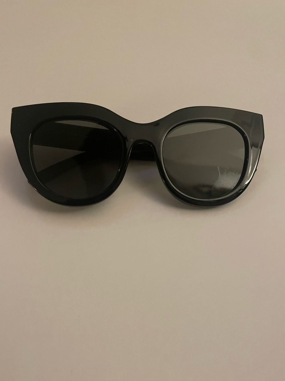 Le Specs Black Gold Air Heart Sunglasses
